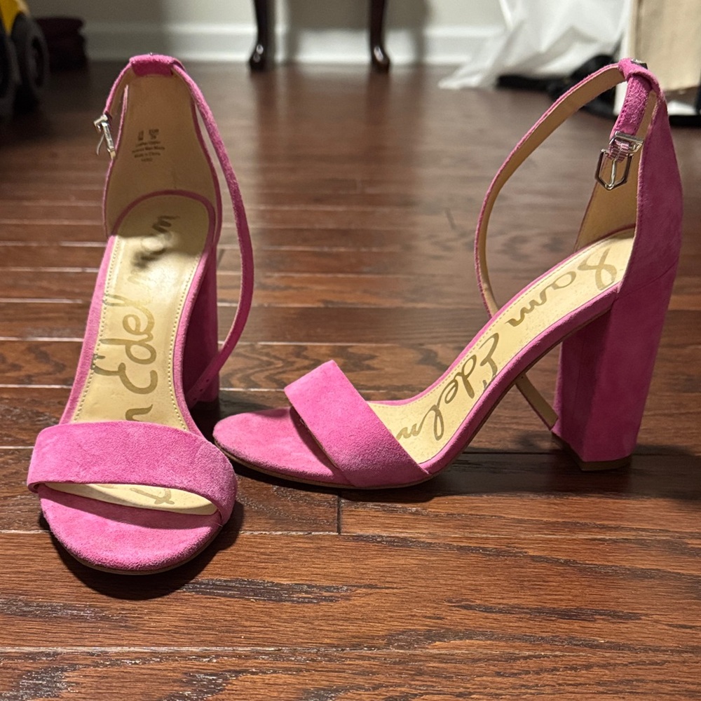 Sam Edelman Fuchsia Suede Block Heels